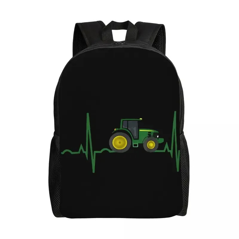 Fashion Backpack Women - กระเป๋าเป้สะพายหลังแล็ปท็อป Tractor Heartbeat สำหรับผู้หญิงผู้ชาย แฟชั่น กระเป๋าใส่หนังสือสำหรับนักเรียนนักศึกษา