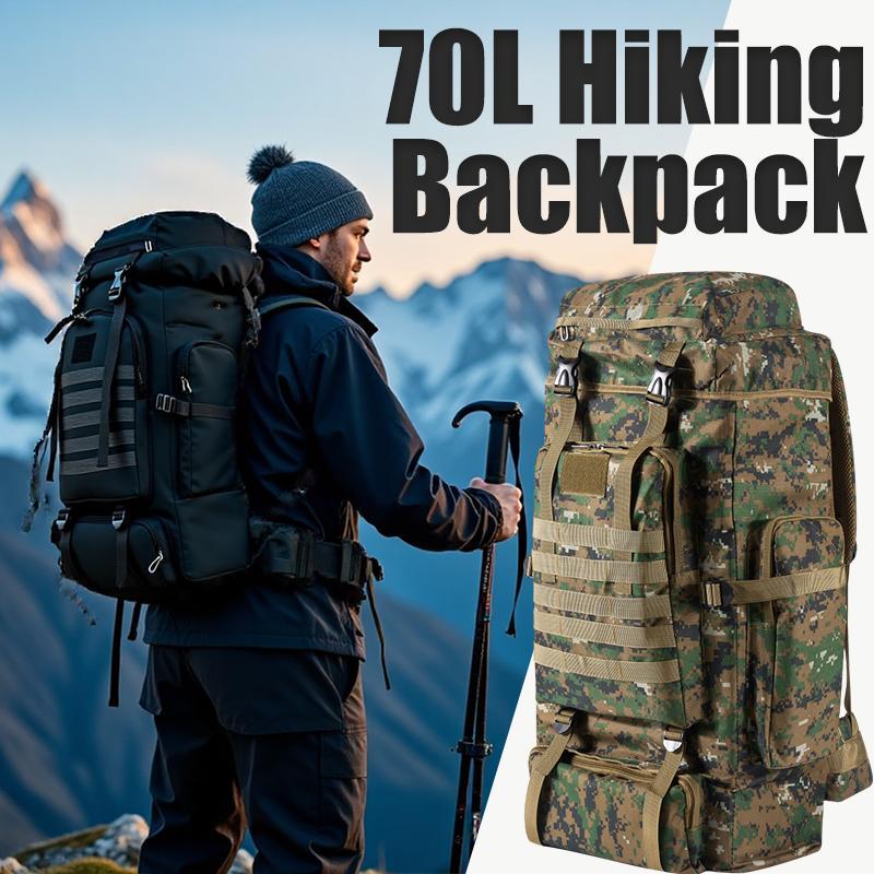 Hiking Backpack Waterproof - กระเป๋าเป้เดินป่าแบบมืออาชีพขนาด 70 ลิตร ความจุขนาดใหญ่ ออกแบบตามหลักสรีรศาสตร์ รองรับน้ำหนักได้ดี
