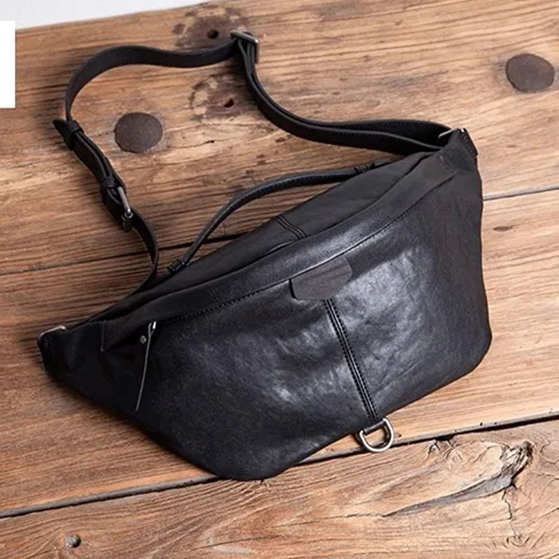 Leather Backpack Vintage - AETOO กระเป๋าคาดหน้าอกหนังแท้สำหรับผู้ชาย งานแฮนด์เมดสไตล์เรโทร หนังวัวชั้นบนสุด ดีไซน์ทันสมัย กระเป๋าใส่โทรศัพท์มือถือ