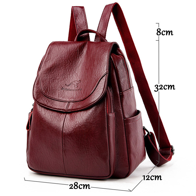 9 สีผู้หญิงหนังนุ่มกระเป๋าเป้ส - Leather Backpack Vintage บทวิจารณ์และราคา