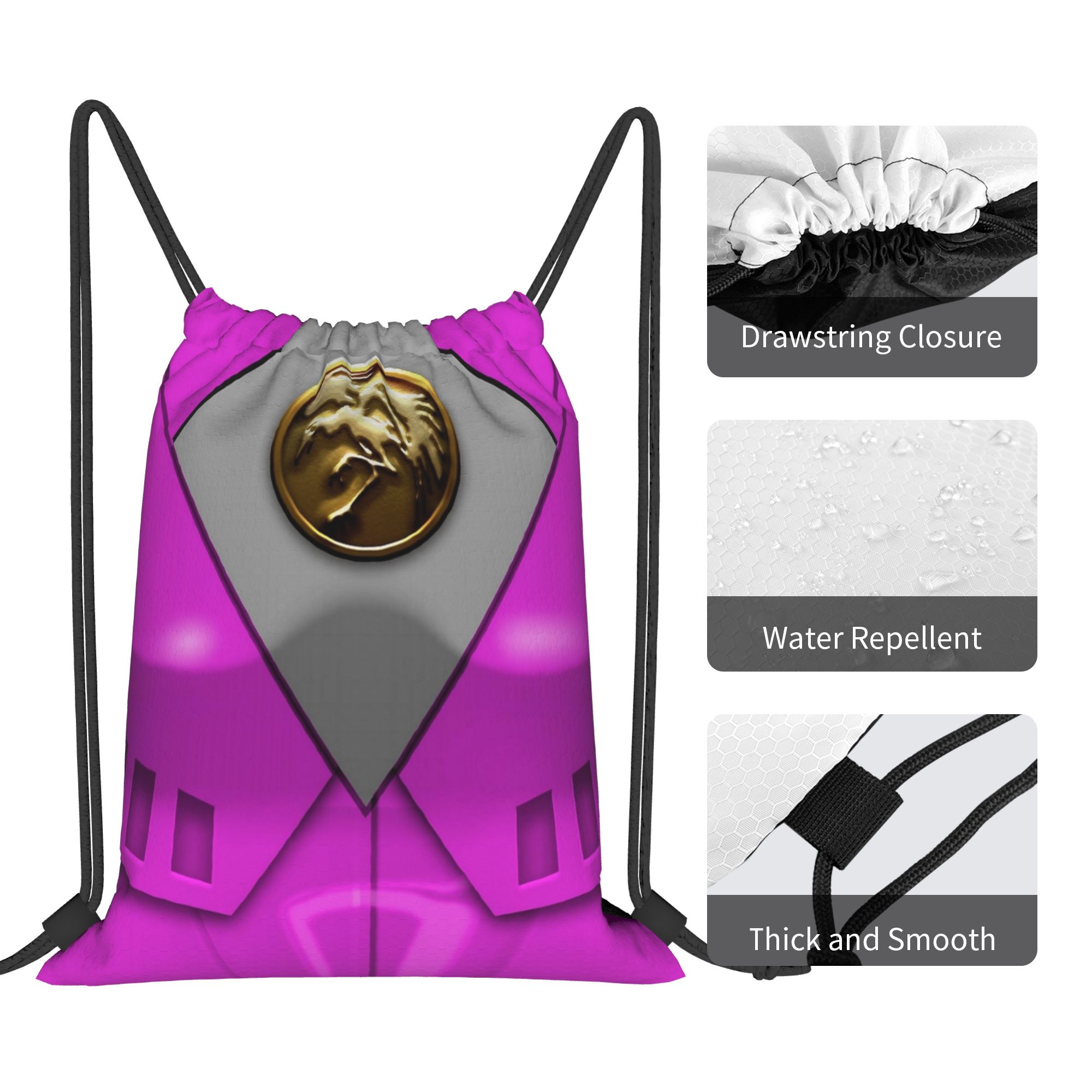 The Movie Pink Power R-Ranger  - Drawstring Gym Bag บทวิจารณ์และราคา