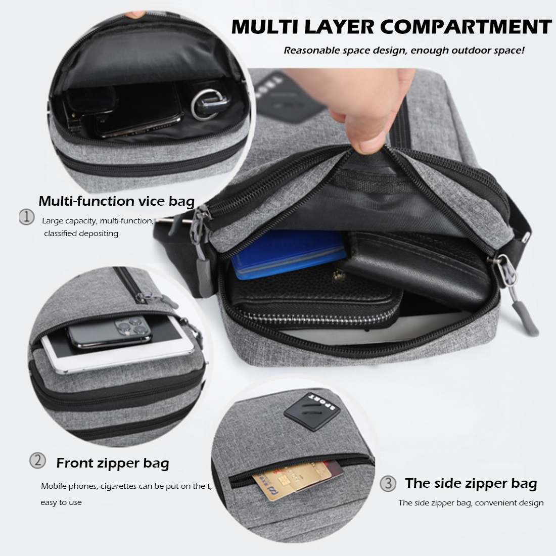 2026 กระเป๋าผู้ชายแบบสะพายข้าง - Canvas Backpack Casual บทวิจารณ์และราคา