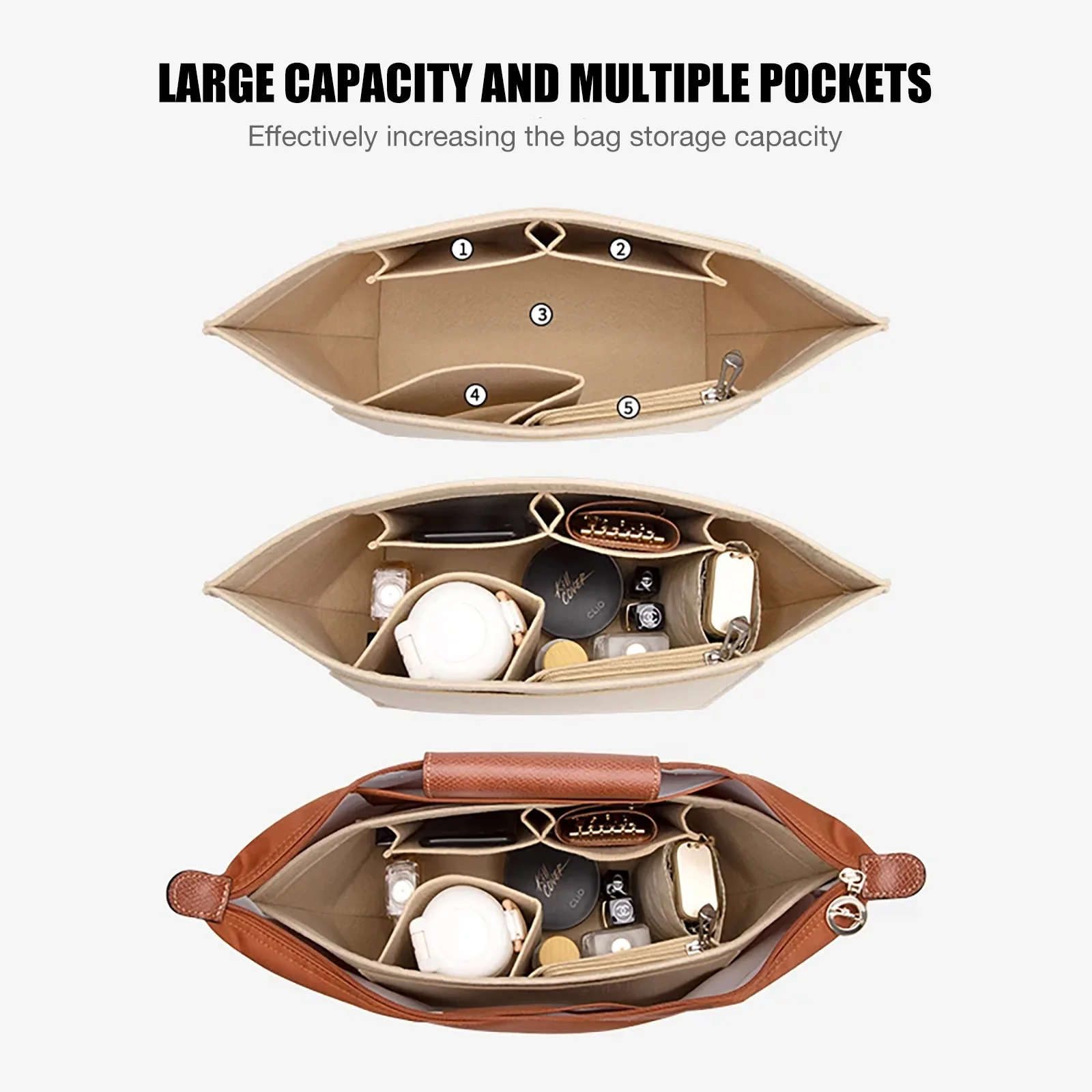 กระเป๋าใส่ของแบบสักหลาดสำหรับใ - Backpack Insert Organizer บทวิจารณ์และราคา